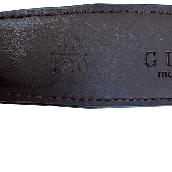 Gucci Brown Guccissima GG Monogram Leather Belt Strap 48 120 Italy No Buckle - Picture 3 of 8